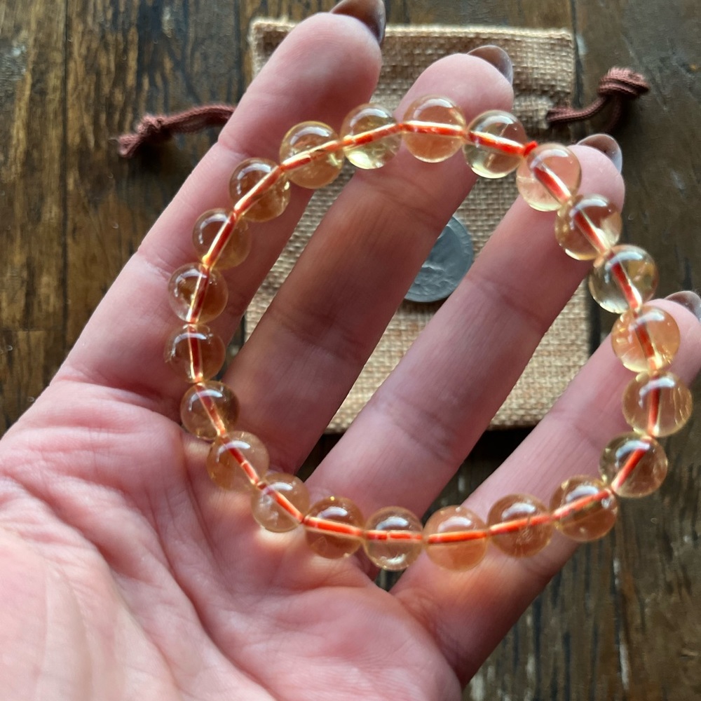 Brand New Citrine Adjustable Bracelet Genuine Citrine Crystal Scorpio Gift - Picture 3 of 3